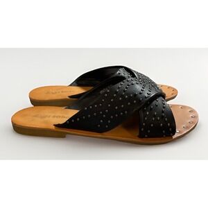 Zigi‎ Soho Womens Alaisha Slide Sandals Black Faux Leather Studded Size 6.5